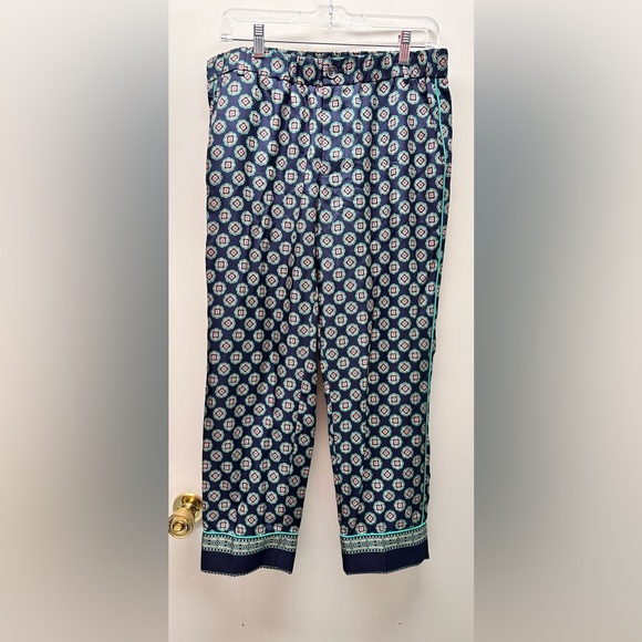 J Crew Silk Twill Foulard Floral Cropped Pant Size 8 - Picture 1 of 3